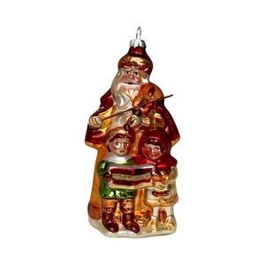 Robert Stanley "Caroling Santa" Ornament, Blown Glass - Vintage